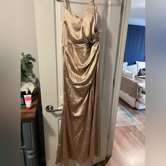 Revelry Dresses & Skirts - Revelry Rory Champagne gold satin dress